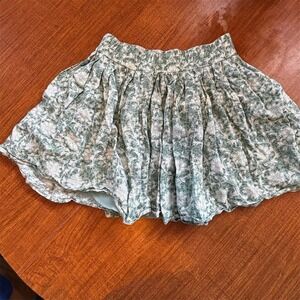 American Eagle Floral Mini Skirt Sage Green Boho Elastic Waist Small S/P/CH